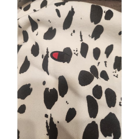 Champion White and Black Dalmatian Print Cropped Hoodie - Picture 3 of 9